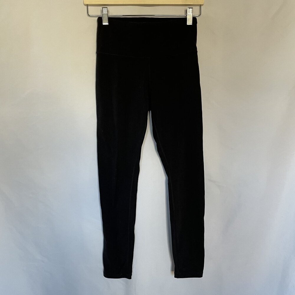 Athleta women's size XS leggings black athletic‎ hidden pocket nylon spandex